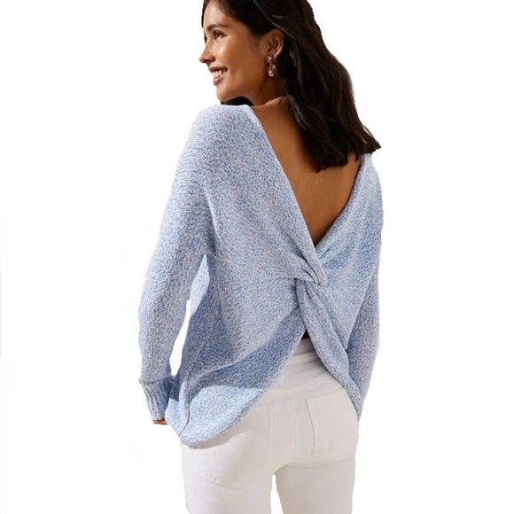 LOFT Sweaters - Loft Blue Twist Back Detailed Sweater